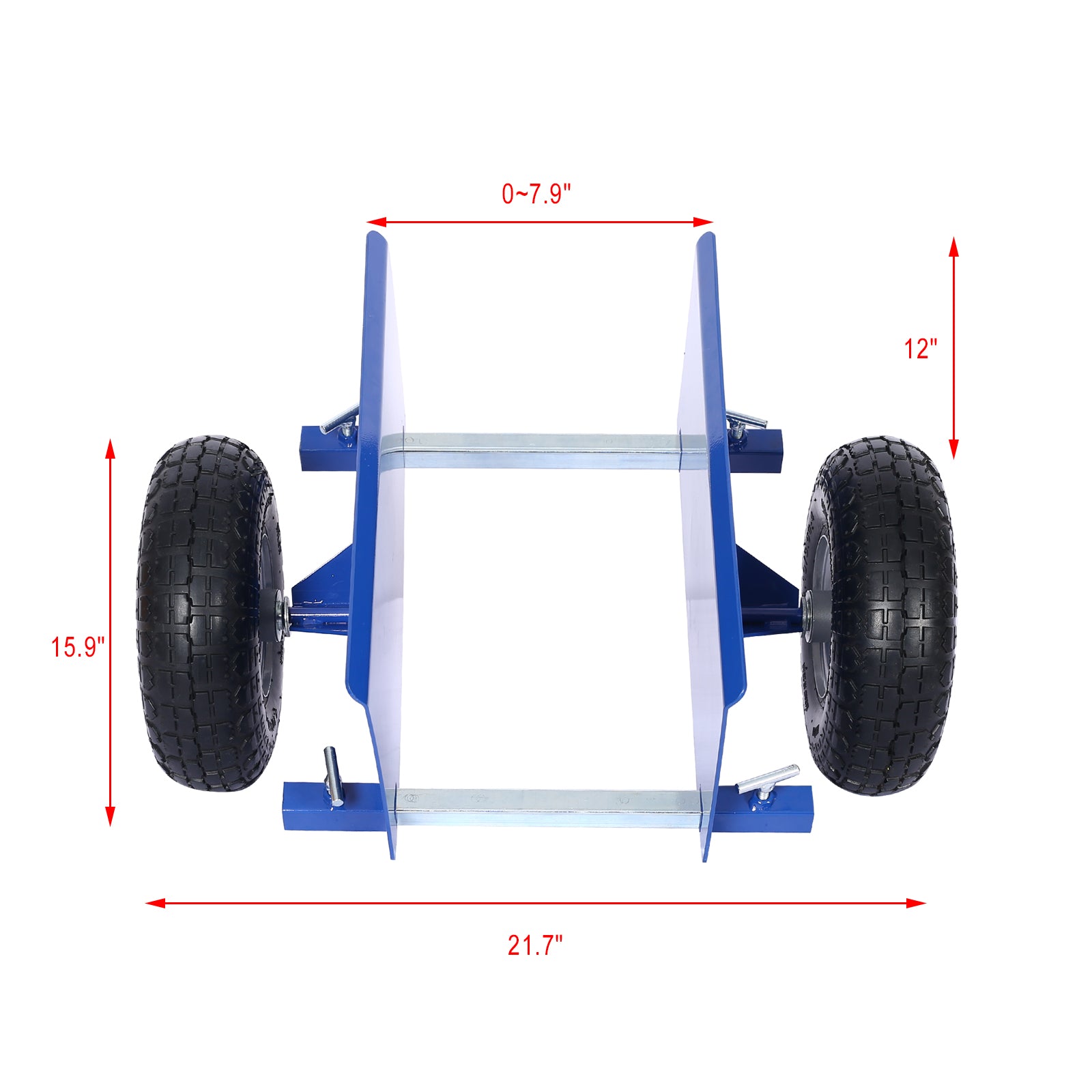 600lb Panel Dolly , 10in. Pneumatic Wheels ,blue