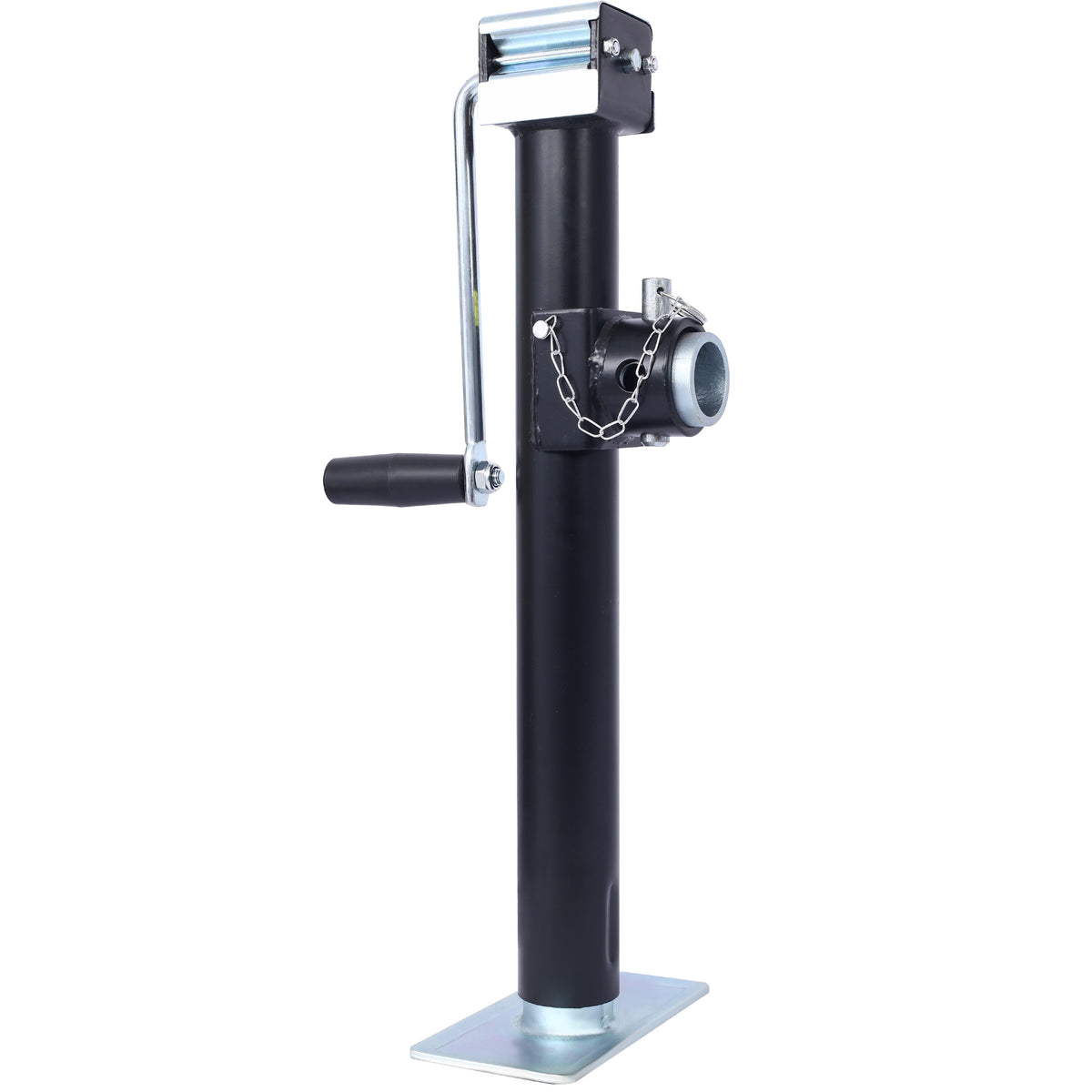 Weld-On Pipe-Mount Swivel Trailer Jack, 5,000 lbs. 15-1/2 Inches Vertical Travel, black