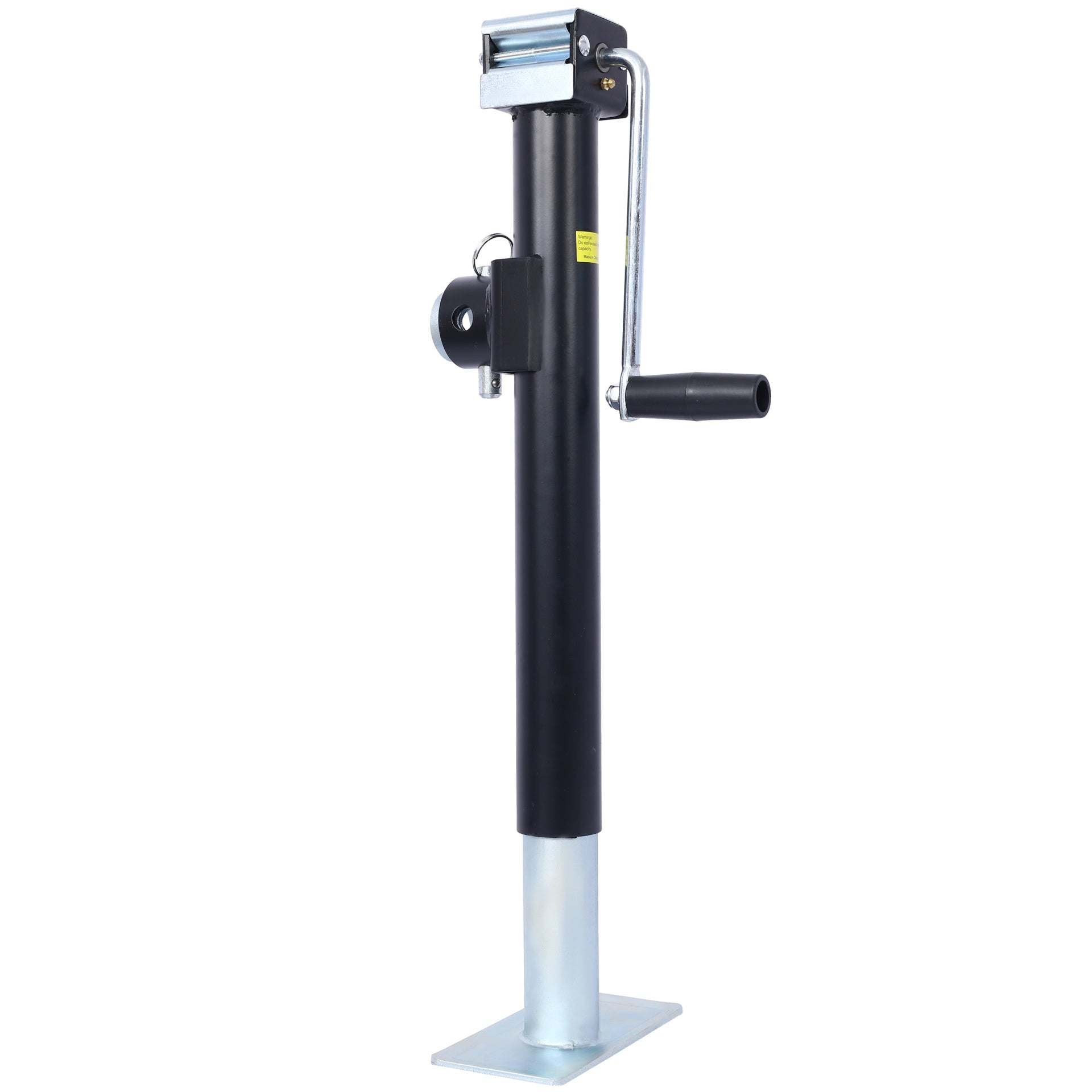 Weld-On Pipe-Mount Swivel Trailer Jack, 5,000 lbs. 15-1/2 Inches Vertical Travel, black