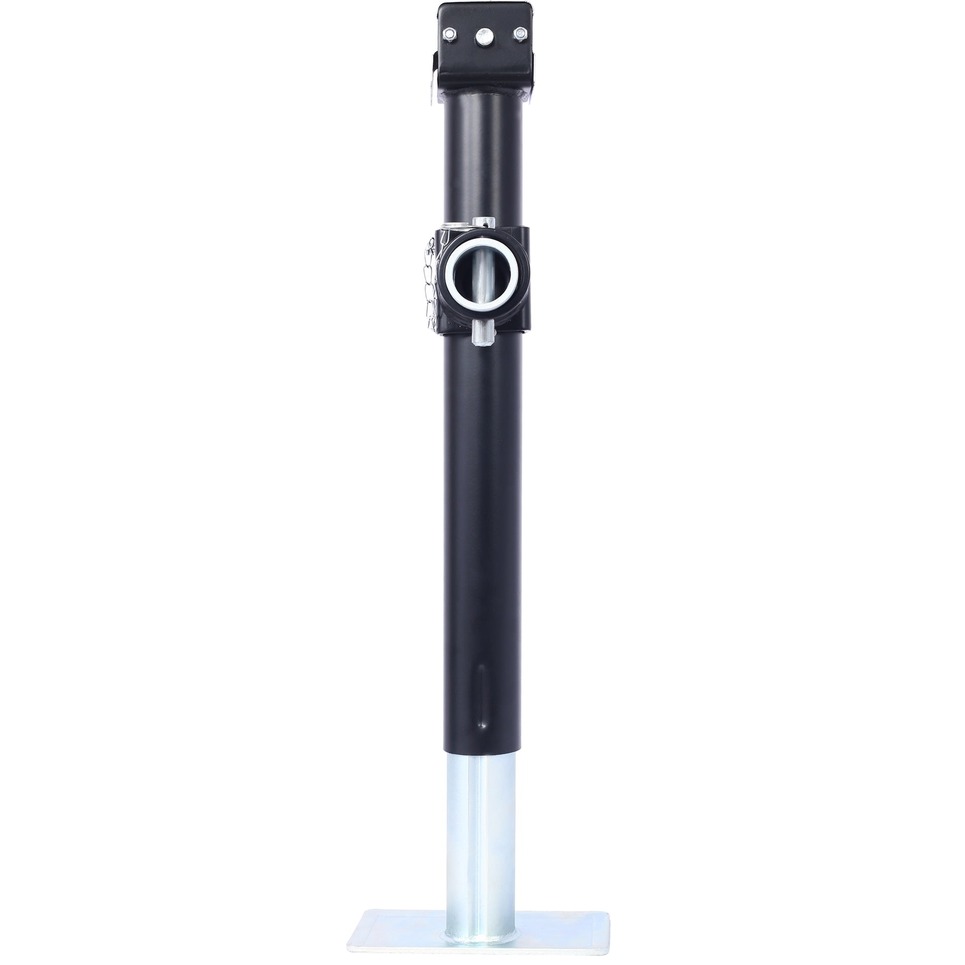 Weld-On Pipe-Mount Swivel Trailer Jack, 5,000 lbs. 15-1/2 Inches Vertical Travel, black