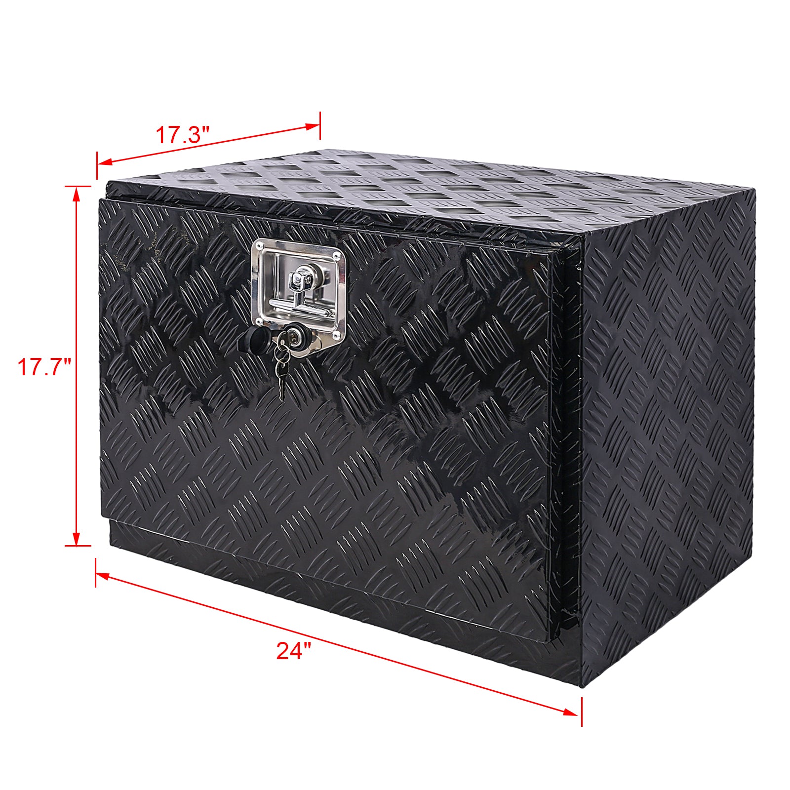 24inch Aluminum tool box,heavy duty truck bed tool box,outdoor trailer pickup storage tool box,RV storage organizer,underbody  box w/lock keys,black