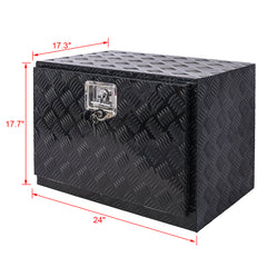 24inch Aluminum tool box,heavy duty truck bed tool box,outdoor trailer pickup storage tool box,RV storage organizer,underbody  box w/lock keys,black