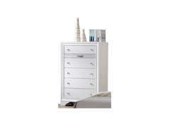 Matrix Traditional Style 5 Drawer Chest made with Wood in White color