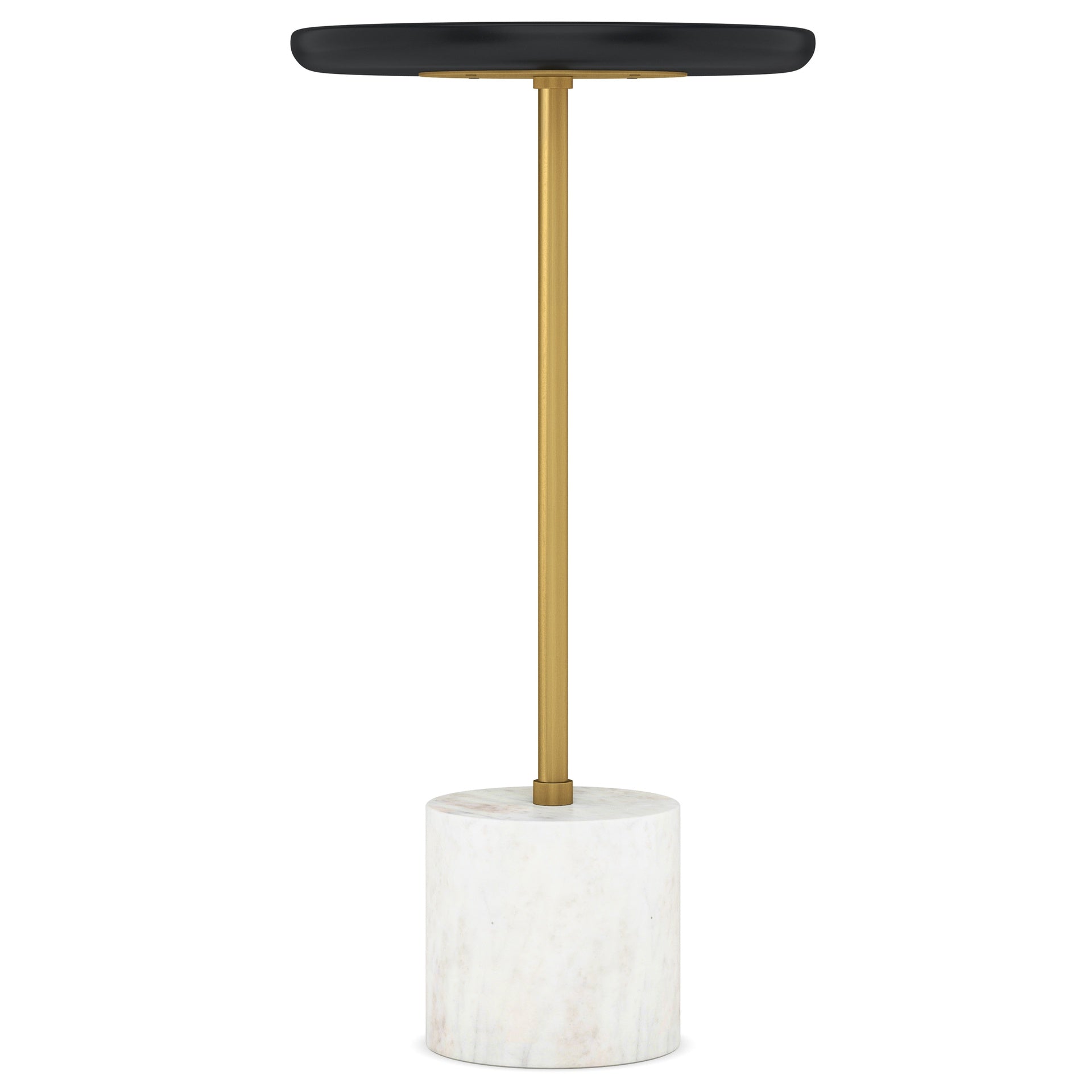 Turner 12 inch Wide Solid Mango/Genuine Marble/Iron Modern End Table in Black/Gold/White