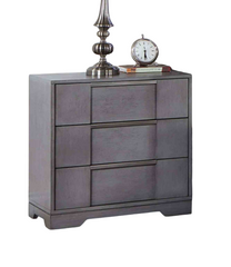Contemporary Style 1pc Nightstand Nickel Finger Pulls Dovetail Drawers Ball Bearing Glide Gray Finish Bedroom Furniture