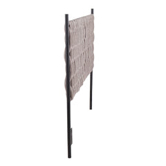 Braided Matisse Queen Size Headboard in Black Metal and Grey Fabric by LumiSource