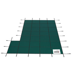 Inground Pool Safety Cover, 22 ft x 42 ft Rectangular Winter Pool Cover with Right Step, Triple Stitched, High Strength Mesh PP, Good Rain Permeability, Installation Hardware Included