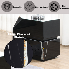 Drisana Black Mirrored Finish End Table