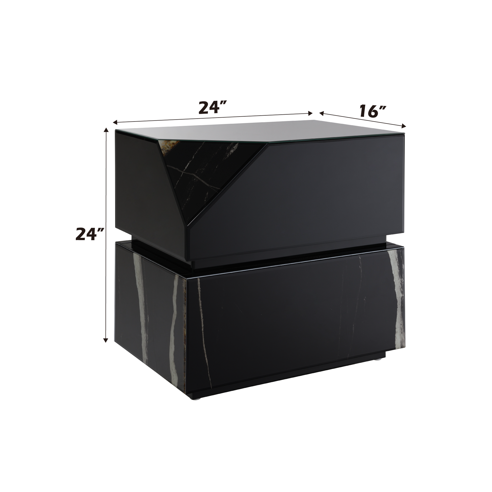 Drisana Black Mirrored Finish End Table