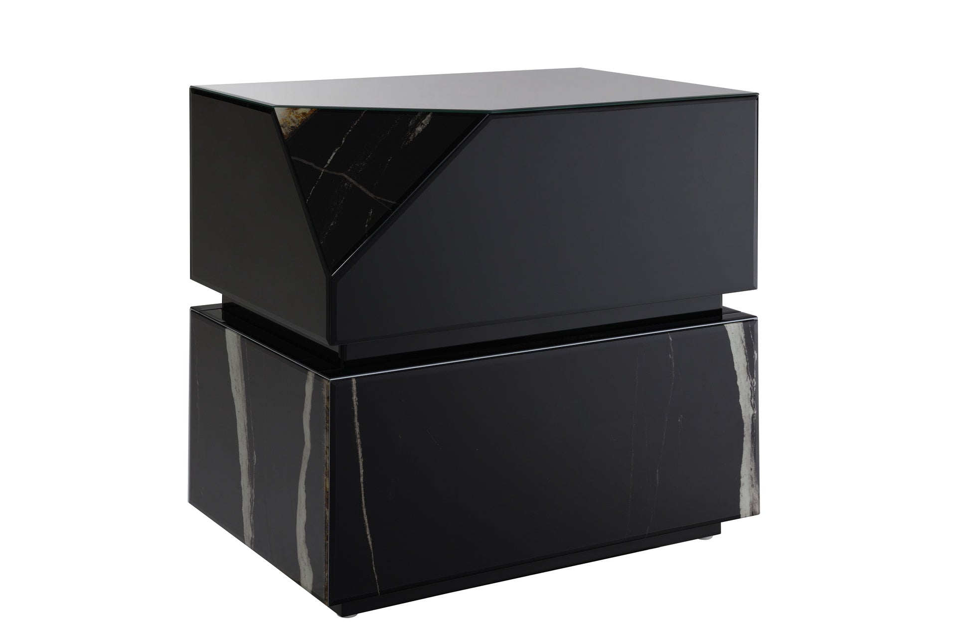 Drisana Black Mirrored Finish End Table