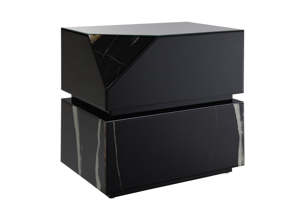 Drisana Black Mirrored Finish End Table