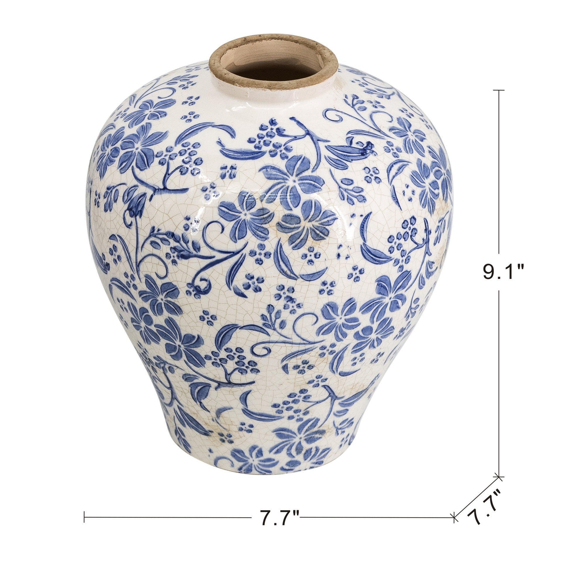D7.7x9.1" Flower Vase with Round Design