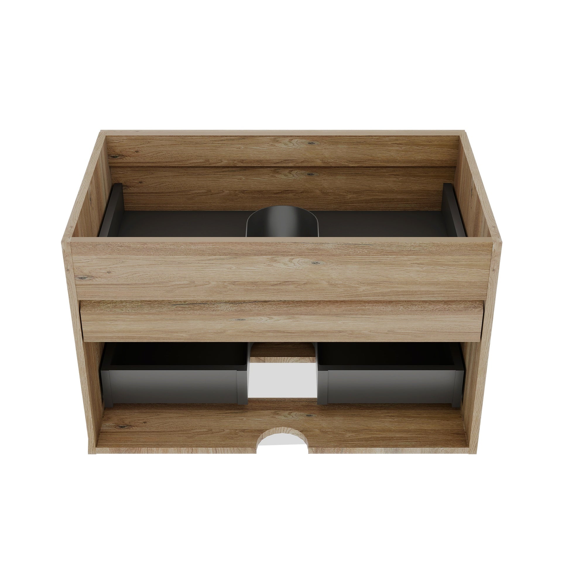 Grace 30 Rough Oak+Rough Oak Bathroom Vanity with double Soft Drawers, Wall Mounted Floating Bathroom Vanity for Modern Bathroom, KD