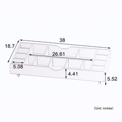 The 2 in 1 Rollaway Play Table and Toy Organizer Compatible with Lego Suitable for Storing Under Bed or Sofa-White (38" x 18.7" x 5.9")