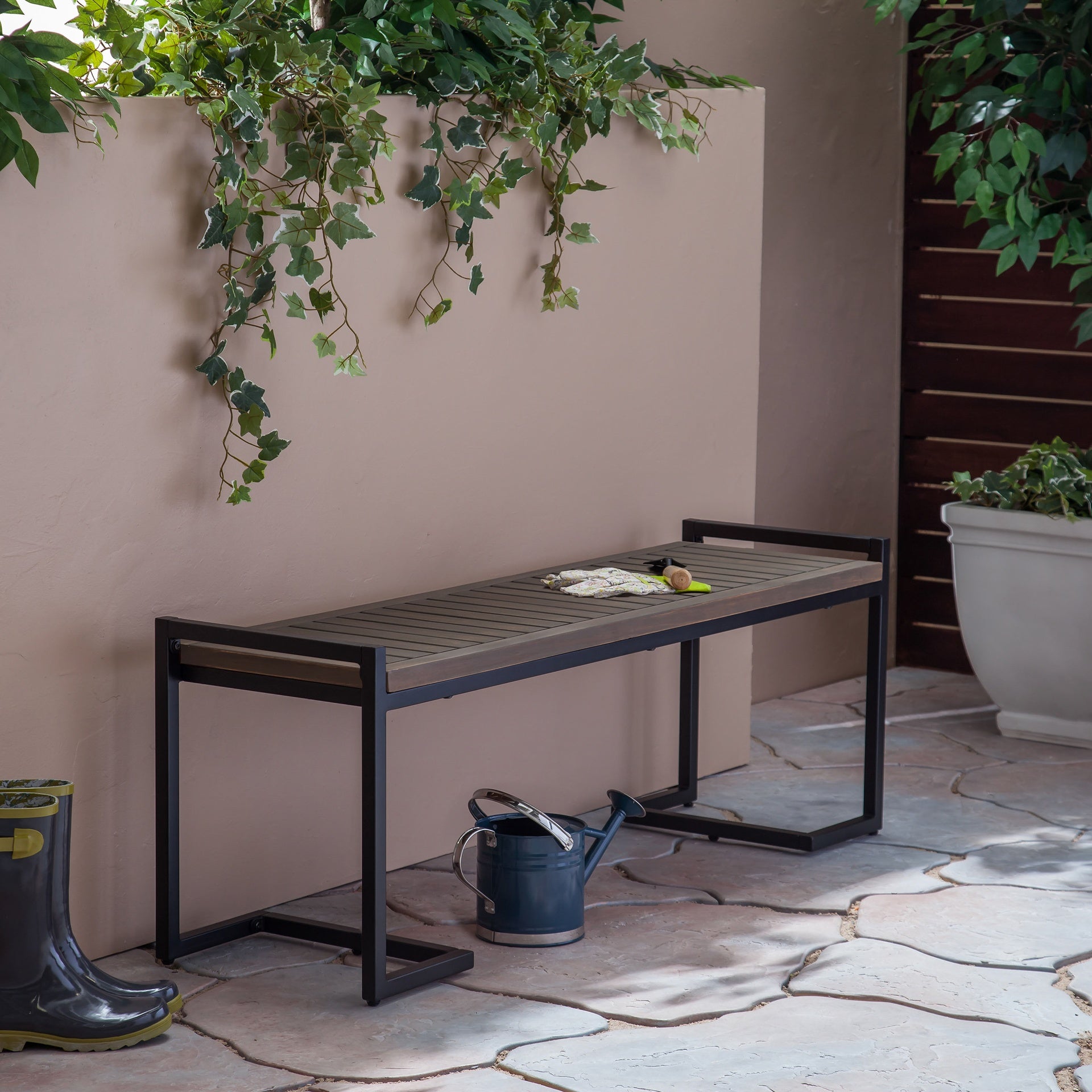 HOPKINS INDUSTRIAL WOOD AND METAL BENCH