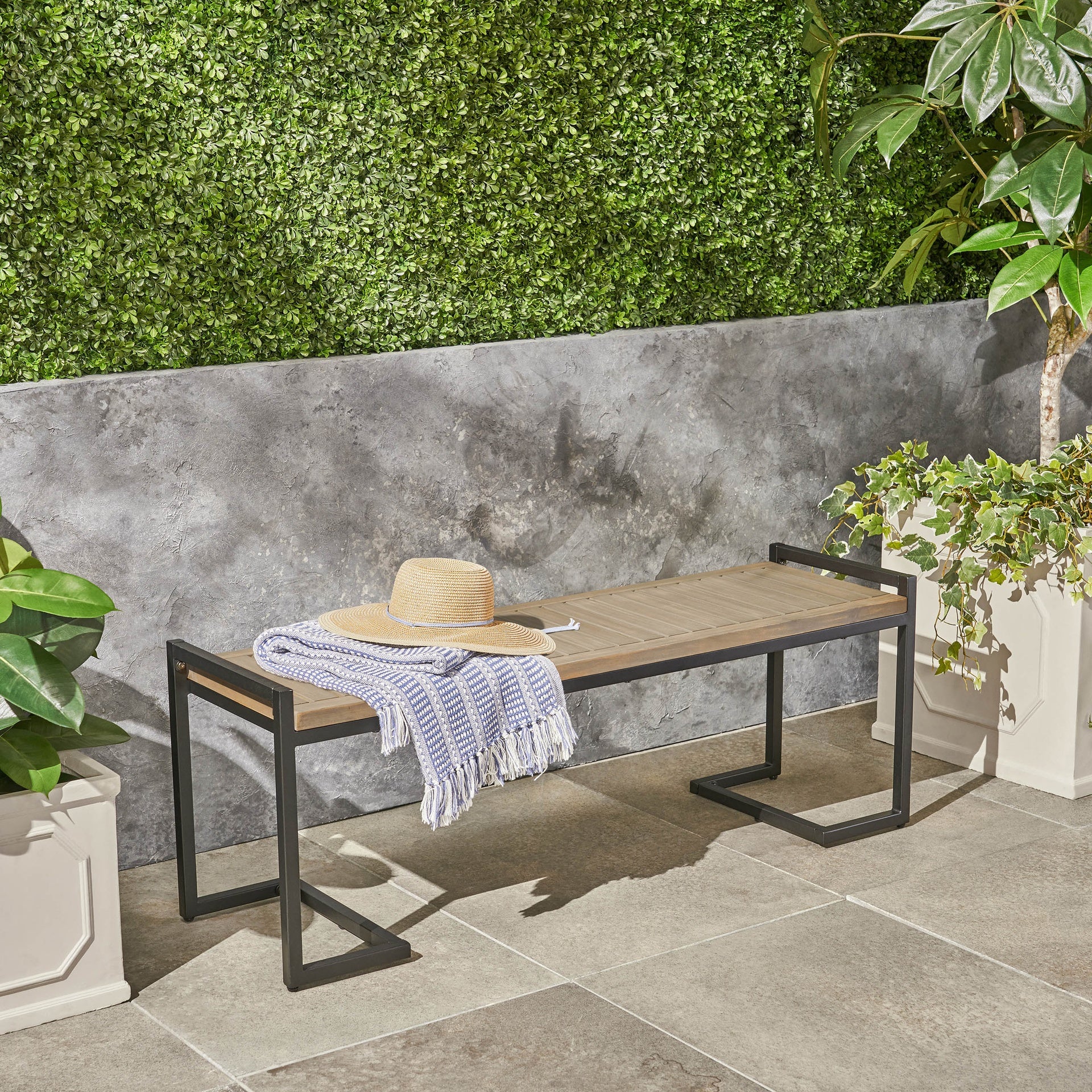 HOPKINS INDUSTRIAL WOOD AND METAL BENCH