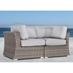 Fully Assembled 66" Outdoor Wicker Loveseat with Cushions