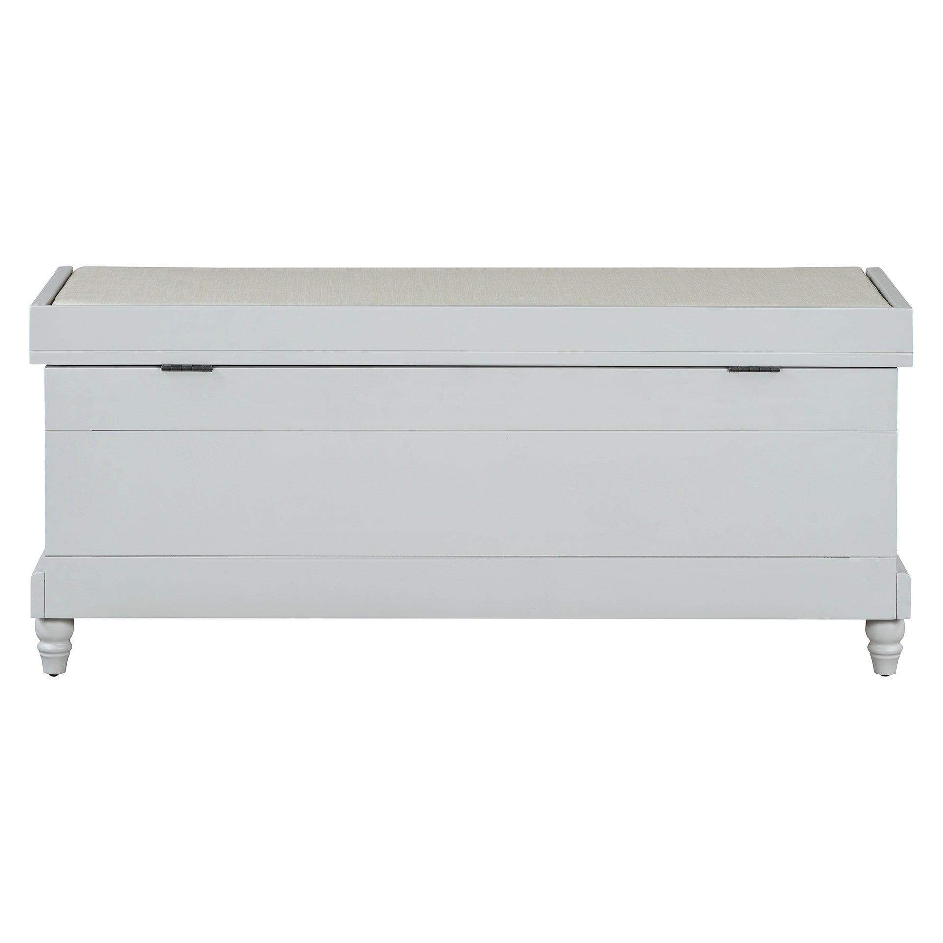 TREXM Classic Shoe Bench with Cushion and Three Drawers, Fluted Entryway Bench with Storage for Living Room, Entryway, and Hallways