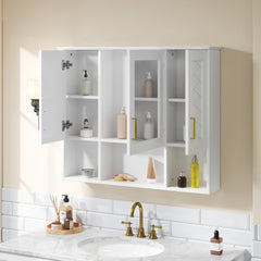 35 inch 2-in-1  Wall Mounted Medicine Cabinet with Adjustable Shelves & Soft Close Doors, High-Define Mirror with Storage for Bathroom Vanity