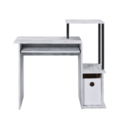 Antique White and Black Computer Desk with Keyboard Tray