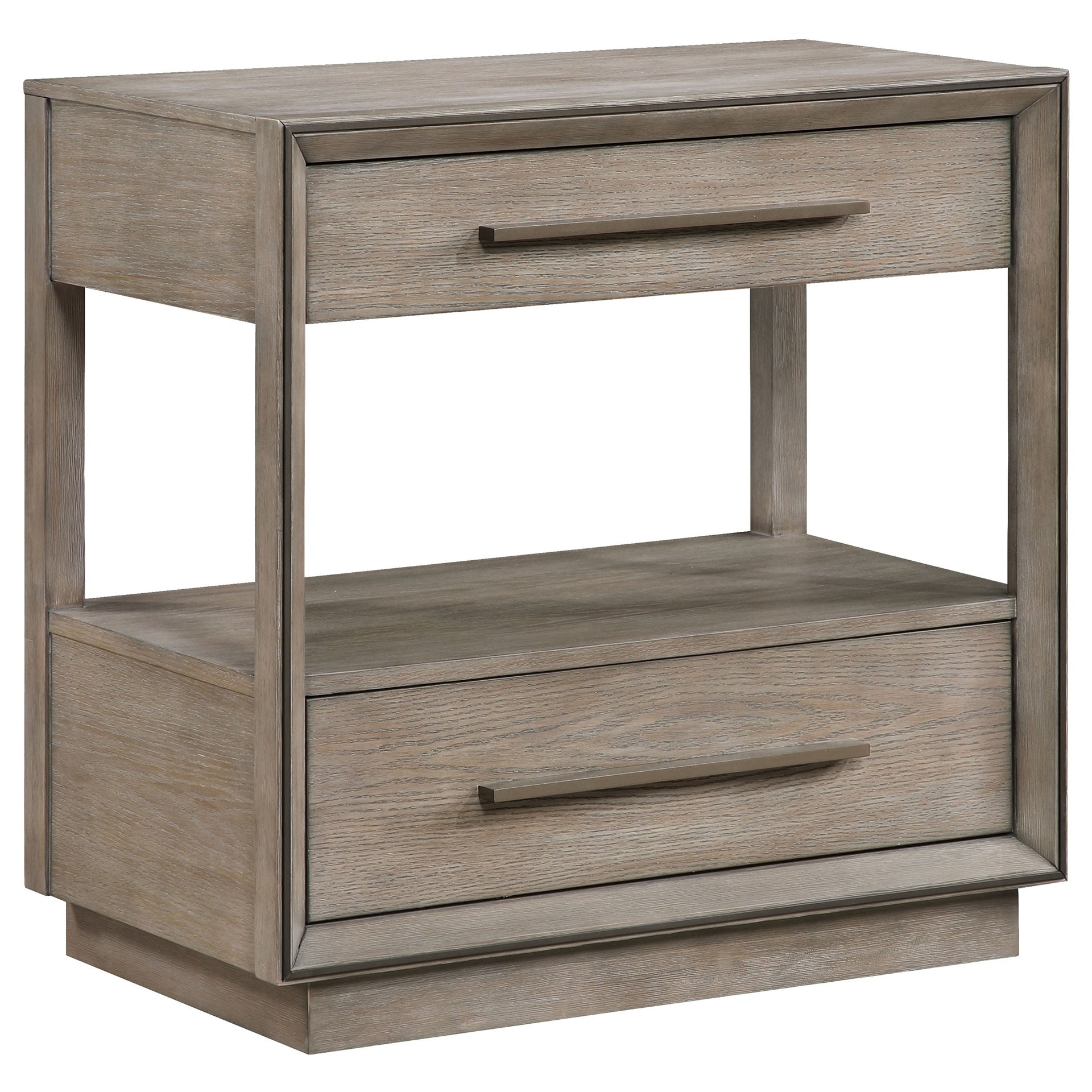 Prescott Taupe Oak 2-drawers Nightstand