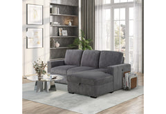 Melody Grey Sectional with Pullout
