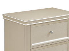 Silver Finish 1pc Nightstand of Textural Drawer Fronts Polished Knobs Modern Traditional Bedroom Furniture