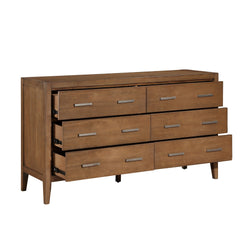 Transitional Bedroom Furniture 1pc Dresser of 6x Drawers Light Brown Finish Wooden