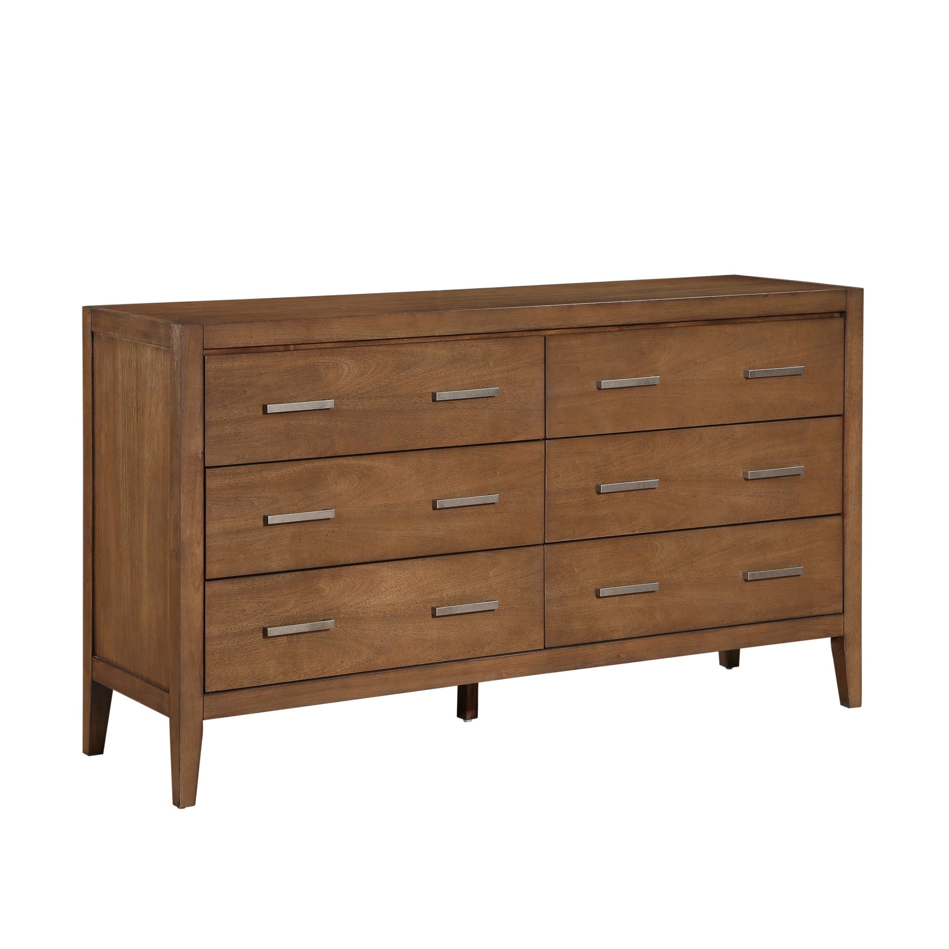 Transitional Bedroom Furniture 1pc Dresser of 6x Drawers Light Brown Finish Wooden