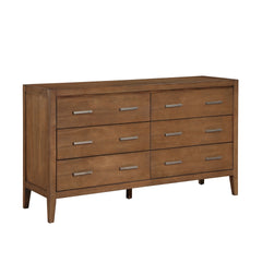 Transitional Bedroom Furniture 1pc Dresser of 6x Drawers Light Brown Finish Wooden