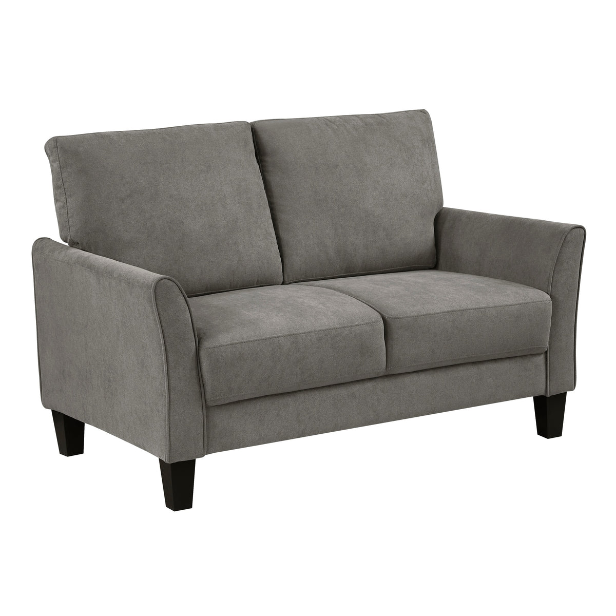 Modern Contemporary Upholstered Loveseat Brown Gray Plush Seat Comfort Durable Solid Wood Living Room Furniture 1pc