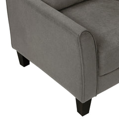 Modern Contemporary Upholstered Loveseat Brown Gray Plush Seat Comfort Durable Solid Wood Living Room Furniture 1pc