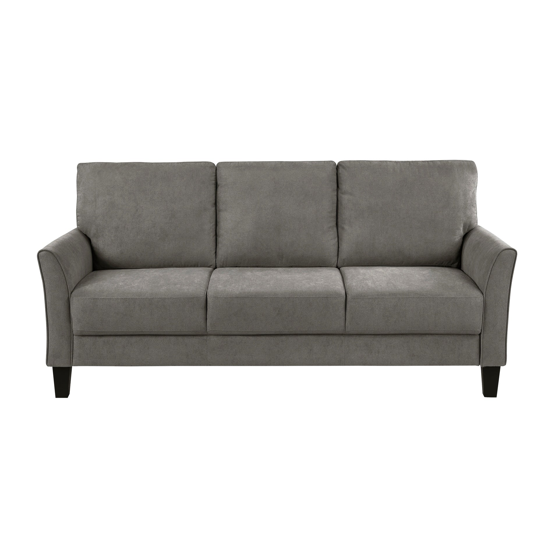 Modern Contemporary Sofa Set 2pc Brown Gray Upholstered Sofa Loveseat Plush Seat Comfort Durable Solid Wood Living Room Furniture