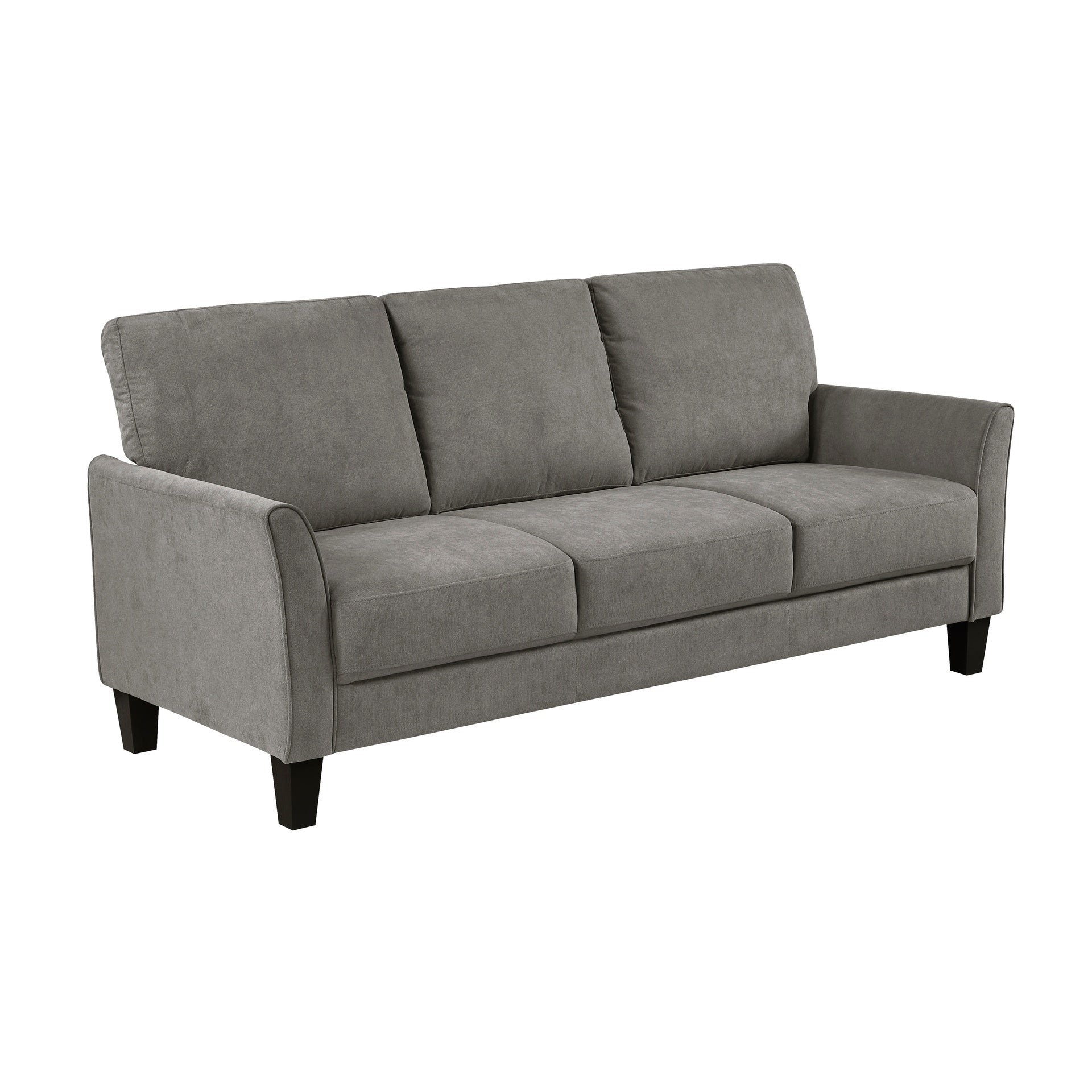 Modern Contemporary Sofa Set 2pc Brown Gray Upholstered Sofa Loveseat Plush Seat Comfort Durable Solid Wood Living Room Furniture