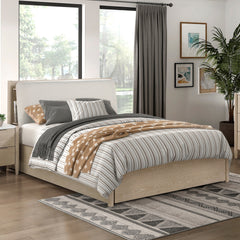 Queen Platform Bed Upholstered Headboard with USB Charging Ports Built-in Shelves Footboard Storage Bedroom Furniture 1pc