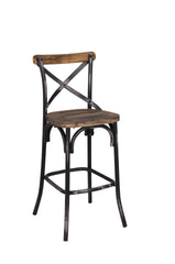 Zaire Antique Black & Antique Oak Finish Bar Chair