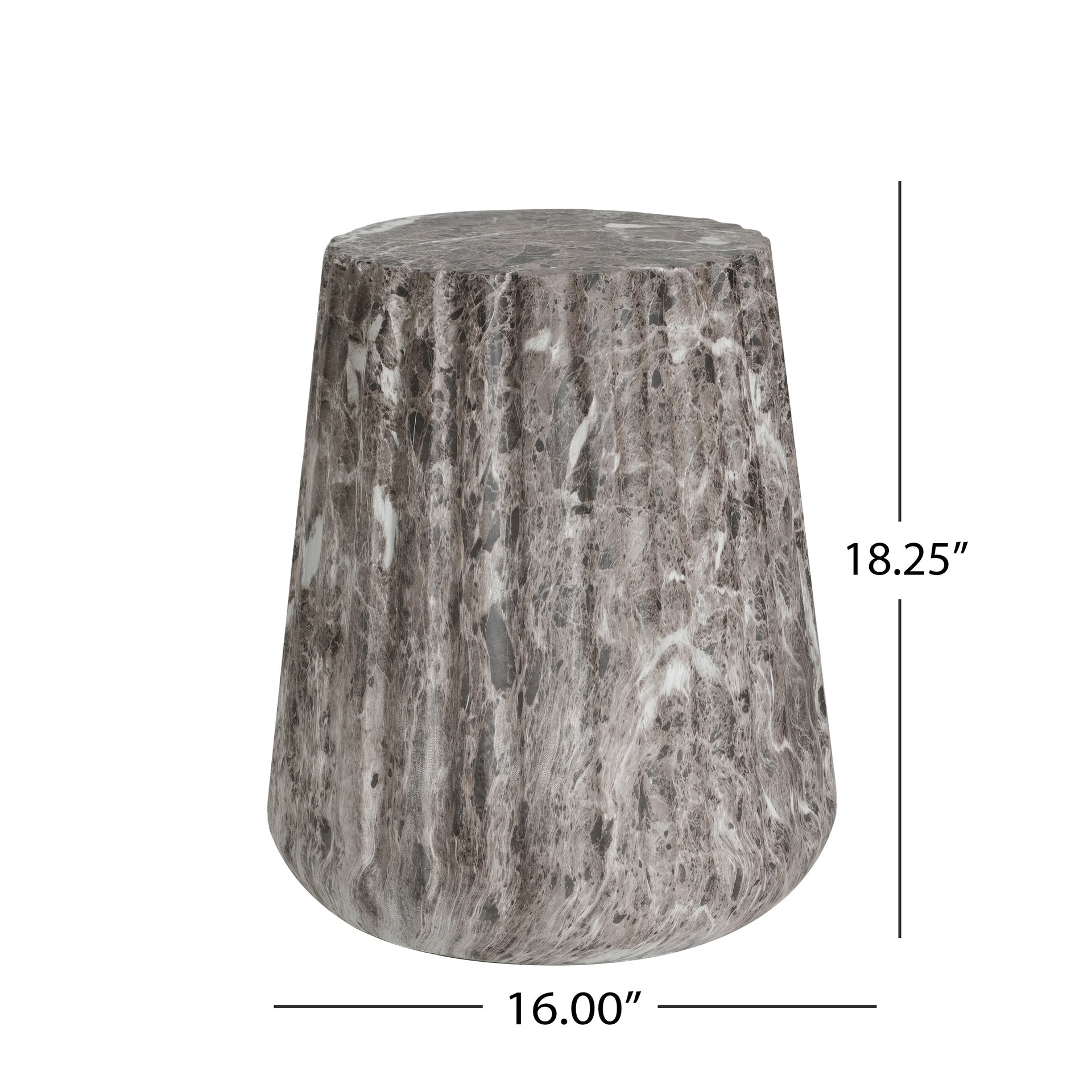 Outdoor Cleme Carved Side Table, Brown