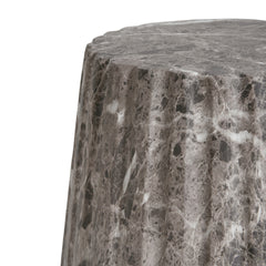 Outdoor Cleme Carved Side Table, Brown