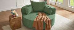360° Swivel Chair Accent Barrel Chair Swivel Round Sofa Chair with 3 Removable Pillows for Living Room, Bedroom, Office and Hotel, Green