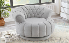Swivel Accent Chair 360°Swivel Chair Sofa Barrel Swivel Chair Round Club Chair for Living Room and Bedroom, Grey