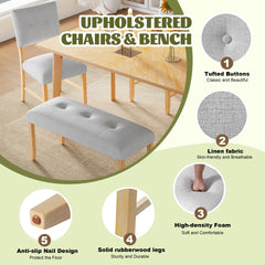 Upholstered Tufted Bench, Modern Bedroom Benches Upholstered Dining Benches, Fabric End of Bed Bench for Bedroom Dining Room Living Room Entryway