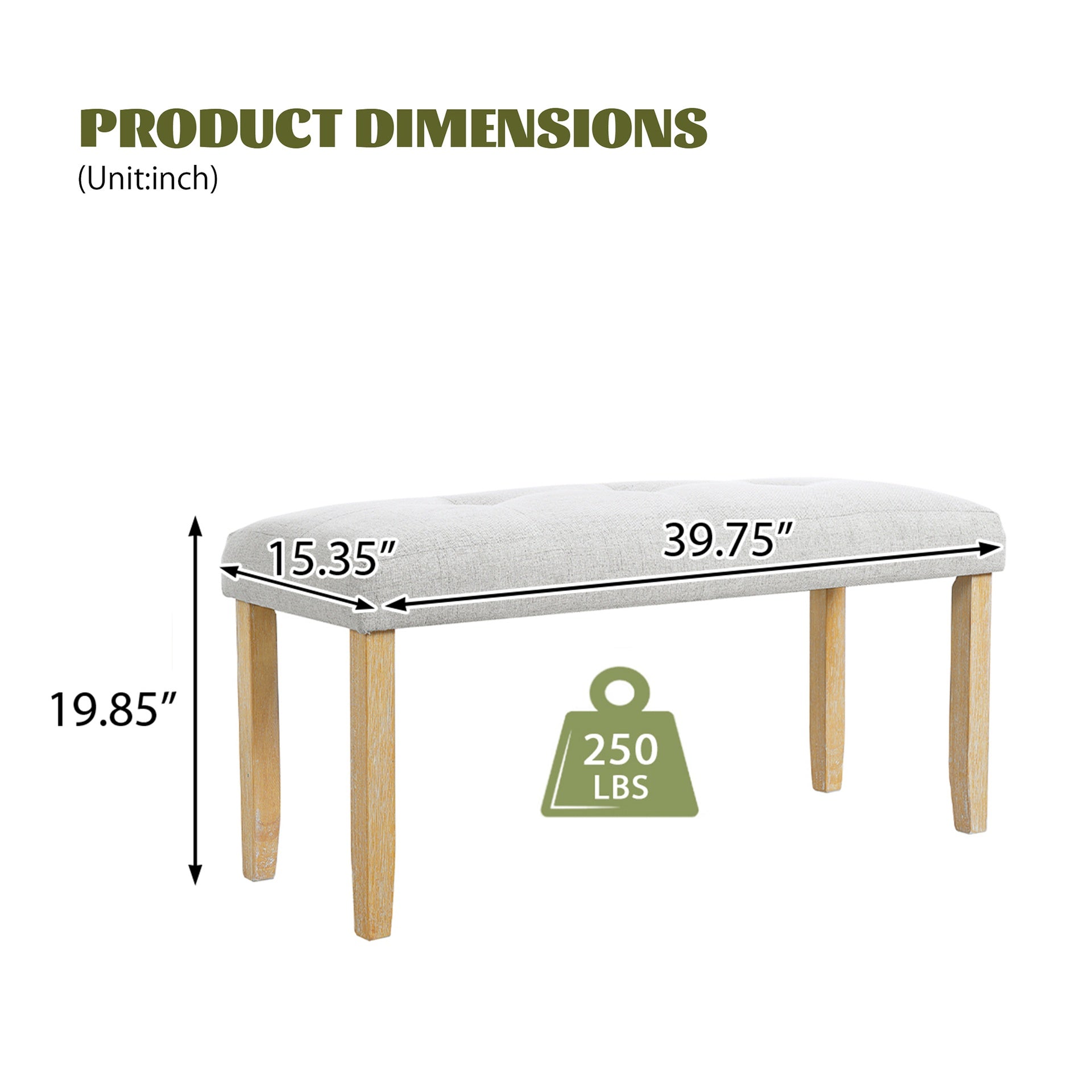 Upholstered Tufted Bench, Modern Bedroom Benches Upholstered Dining Benches, Fabric End of Bed Bench for Bedroom Dining Room Living Room Entryway