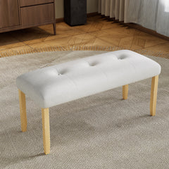 Upholstered Tufted Bench, Modern Bedroom Benches Upholstered Dining Benches, Fabric End of Bed Bench for Bedroom Dining Room Living Room Entryway