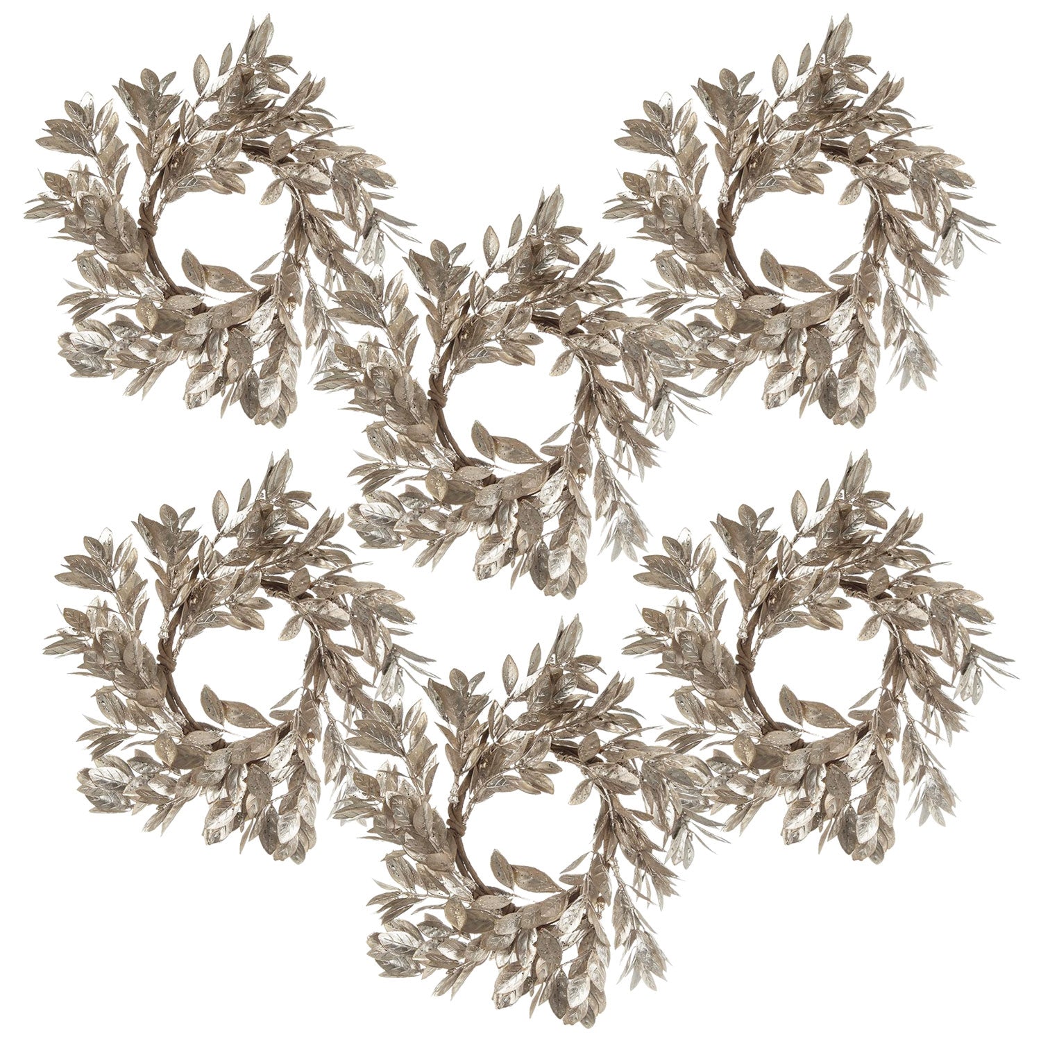 Set of 6, D11.8" Boxwood Candle Ring, Cham