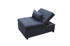 Folding Ottoman Sofa Bed Dark Gray