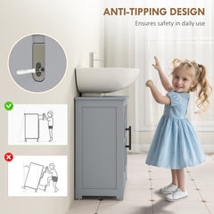 Pedestal Sink Storage Cabinet, Bathroom Sink Cabinet with 2 Barn Doors and Adjustable Shelf,Dark Gray  (Without washbasin)