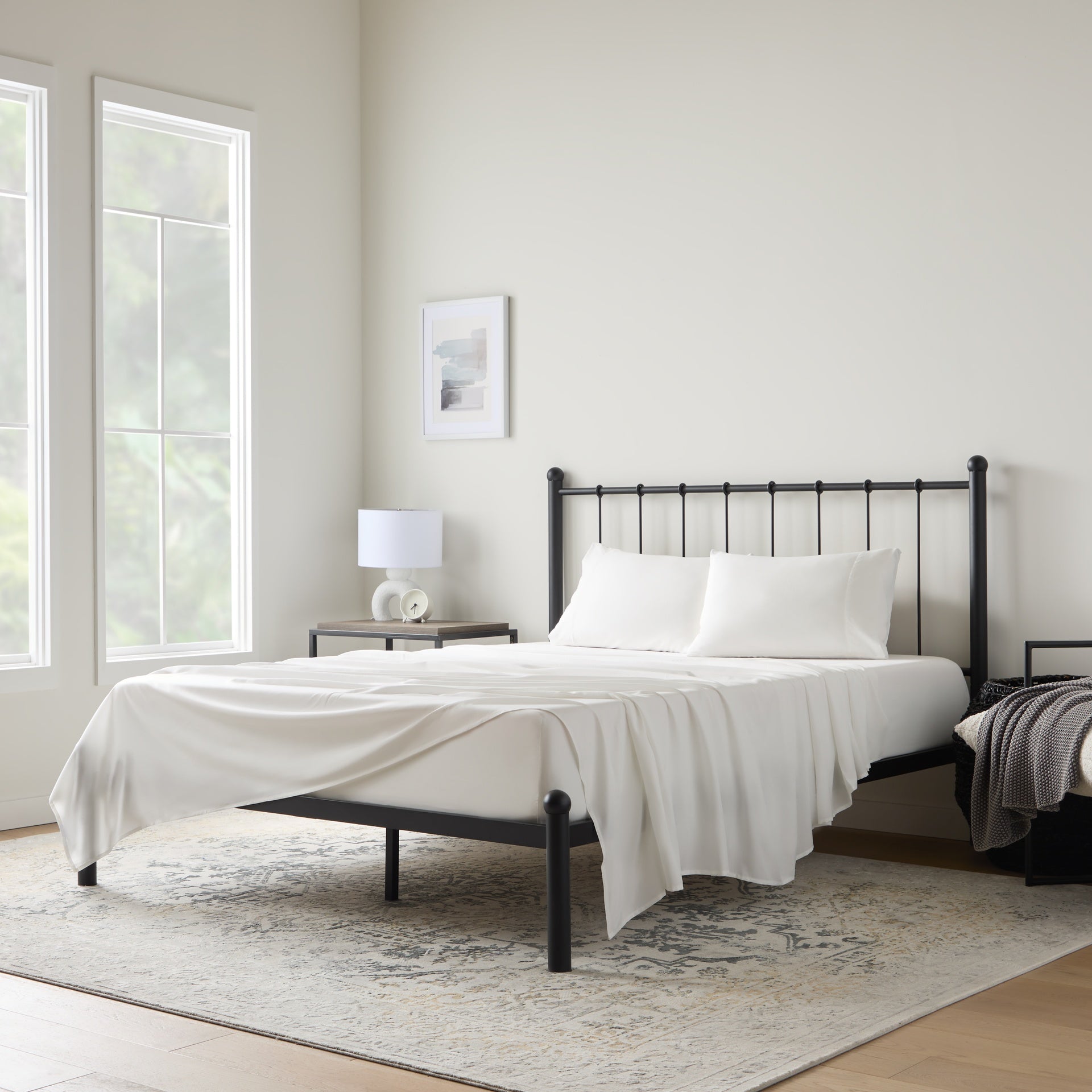 Weekender 90gsm Bamboo Sheet Set, Twin, White