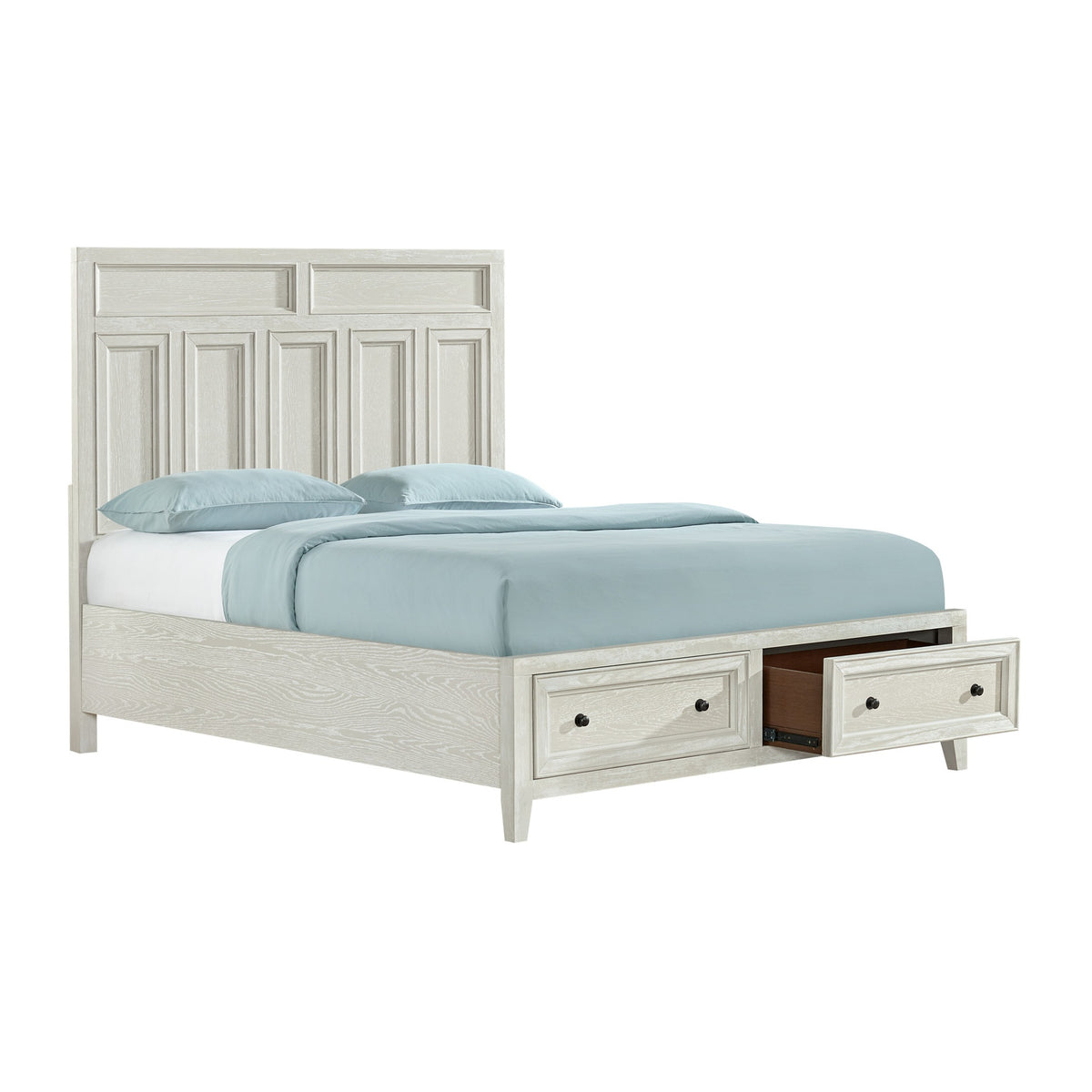 Gypsum Whitewash Queen Storage Bed