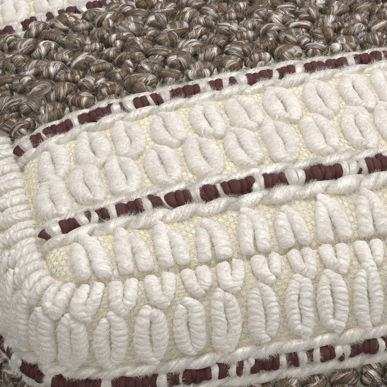 Grady - Square Pouf - Earth Tone Brown