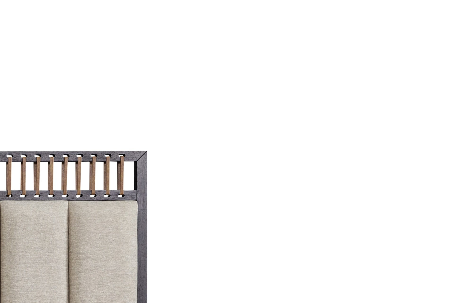 Queen Upholstered & Strap Panel Bed - Peppercorn
